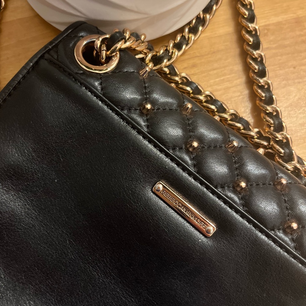 Rebecca Minkoff-Mini Quilted Black W/
Studded Rose Gold- UsedExcellent Condition - Picture 5 of 5
